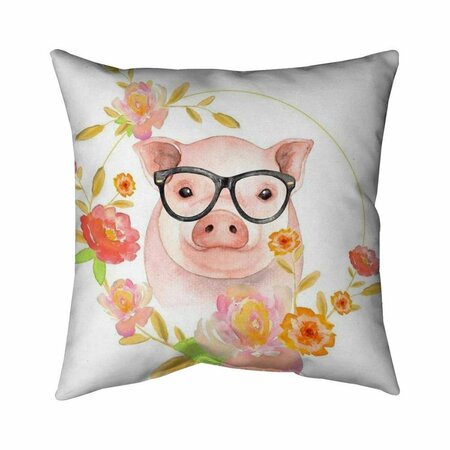 BEGIN HOME DECOR 26 x 26 in. Happy Little Pig-Double Sided Print Indoor Pillow 5541-2626-CH2-2